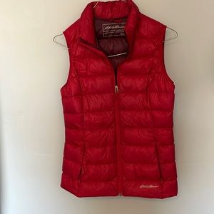 Eddie Bauer vest 650 women’s red size small 80% down